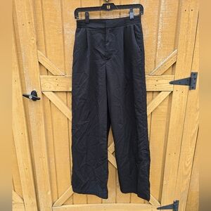 CIDER Mid Waist Pleated Pocket Wide Leg Pants